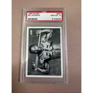 1990 Score Bo Jackson card #697. Graded 10